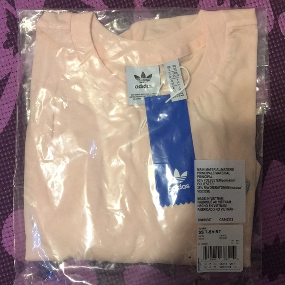 Adidas Cropped Tee in Pink Tint - Picture 10 of 11